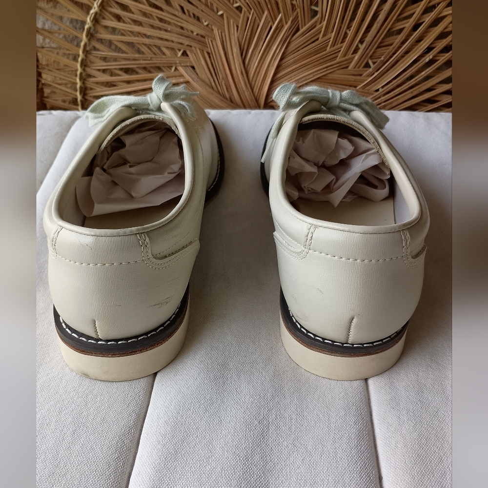 Vintage Brunswick Men's Cream Leather Lace-Up Bowling Shoes_10.5 - Picture 3 of 6